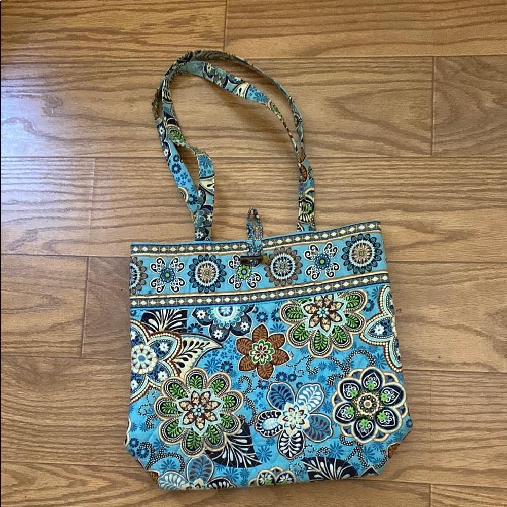 Vera Bradley Blue and Green Quilted Tote
